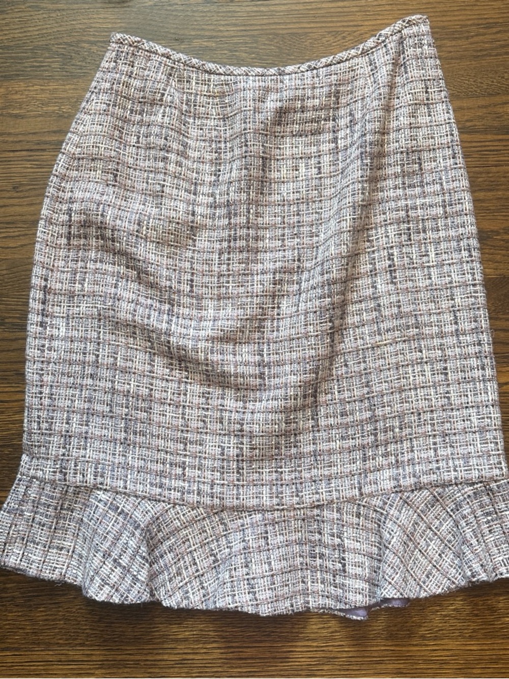 Le Suit Lavender Tweed Two-Piece Skirt Suit - Picture 5 of 6
